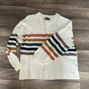 Lulu's Cream Multicolor Striped Sweater